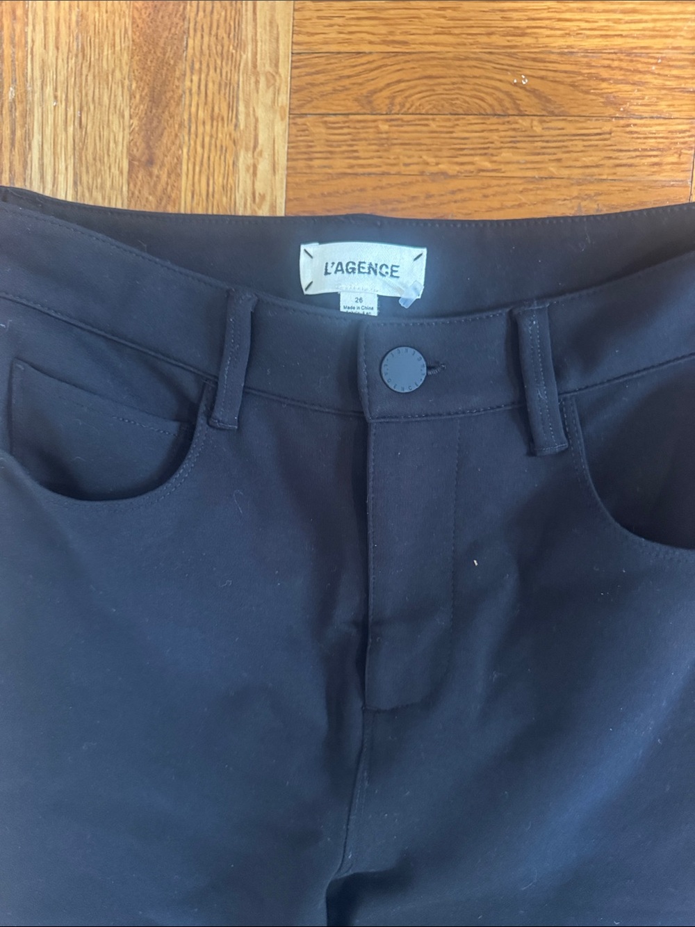 L'AGENCE stretch  Black Flare Wide-Leg Jeans - Picture 2 of 4
